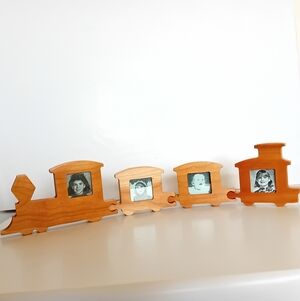 Handmade Wooden Train Photo Frame- Made In Canada